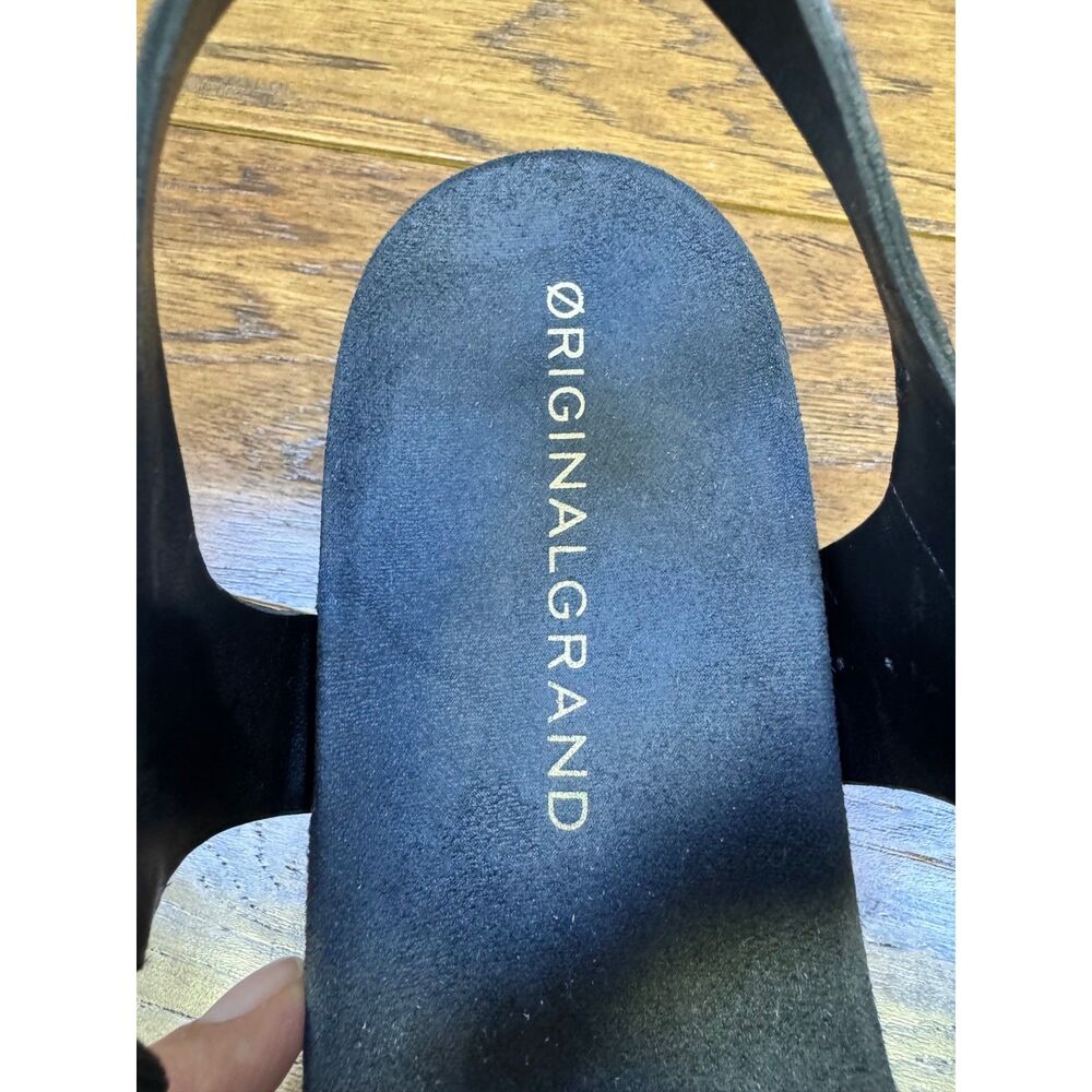 COLE HAAN Original Grand Flatform Wedge Sandal, Black Leather, Sz 11B - Picture 9 of 11